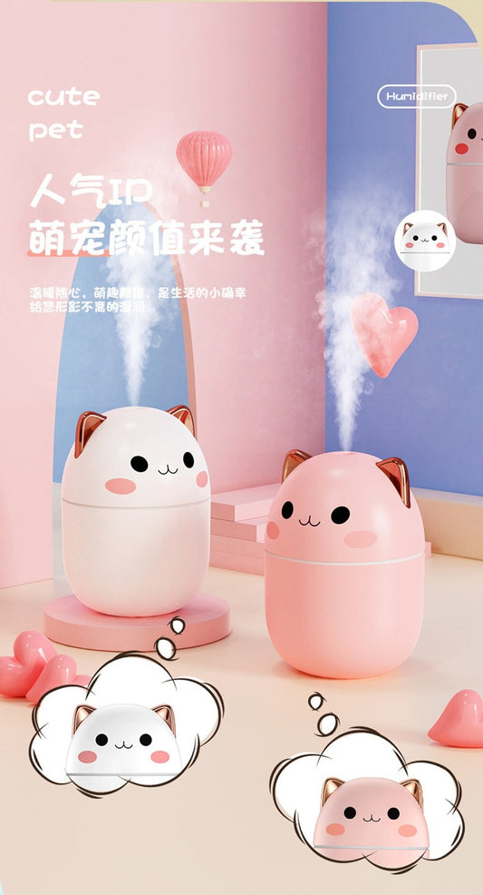 AZTHRONE 250ml Air Humidifier Cute Kawaiil Aroma Diffuser With Night Light Cool Mist For Bedroom Home Car Purifier Humidifier