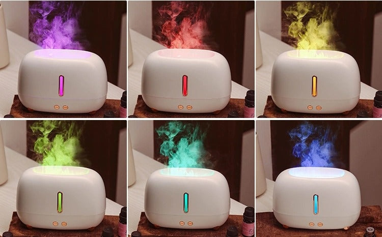 AZTHRONE New Simulation 3D Flame 7 Color Home Ultrasonic Cool Mist Aromatherapy Scent Diffuser Machine Flame Aroma Diffuser Humidifier