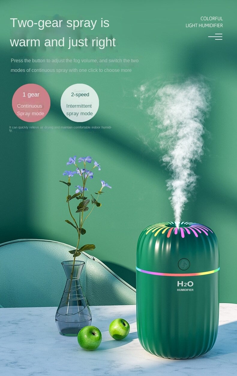 AZTHRONE 300Ml Electric Air Humidifier Aroma Oil Diffuser Purifier Silent Mini USB Car Air Freshener Cool Mist Sprayer Colorful Cup Humidifier USB Household Desktop Colorful Lamp Humidifier Car Home Aromatherapy Humidifier