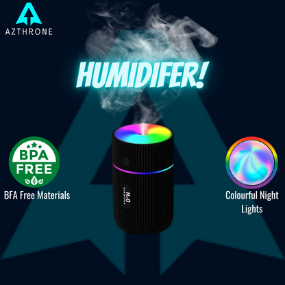 AZTHRONE 220ML Cup Humidifier Mini Portable Car Home Humidifier USB Fine Spray Adjustable Timing Humidifiers Humid Essential Oil Diffuser Aromatherapy Cup Humidifiers With Colorful Atmosphere Lights