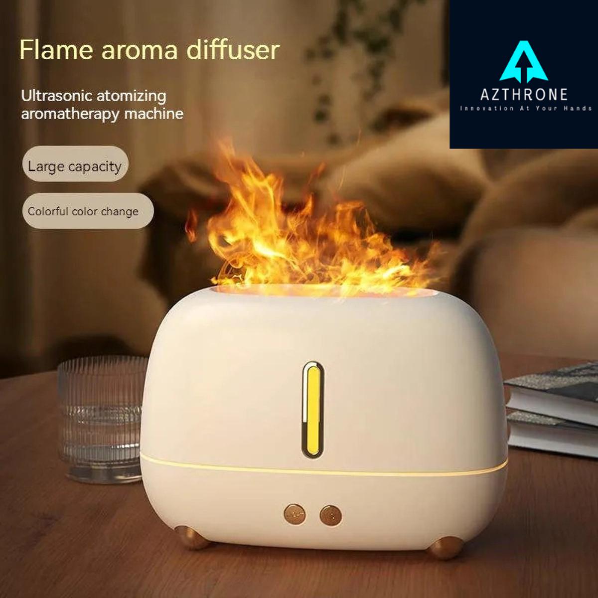 AZTHRONE New Simulation 3D Flame 7 Color Home Ultrasonic Cool Mist Aromatherapy Scent Diffuser Machine Flame Aroma Diffuser Humidifier