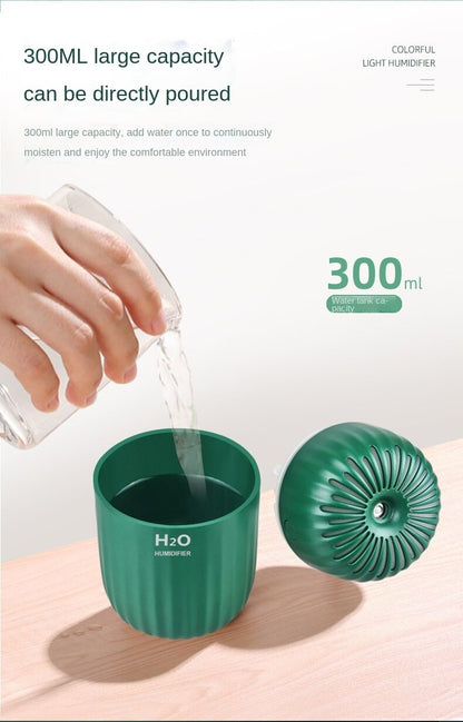 AZTHRONE 300Ml Electric Air Humidifier Aroma Oil Diffuser Purifier Silent Mini USB Car Air Freshener Cool Mist Sprayer Colorful Cup Humidifier USB Household Desktop Colorful Lamp Humidifier Car Home Aromatherapy Humidifier