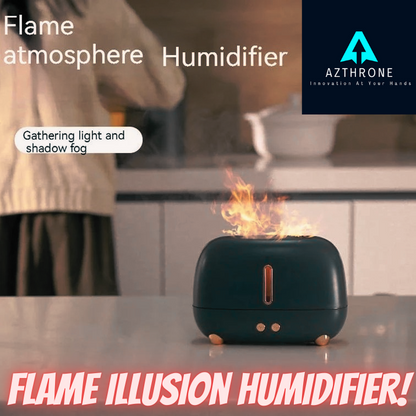 AZTHRONE New Simulation 3D Flame 7 Color Home Ultrasonic Cool Mist Aromatherapy Scent Diffuser Machine Flame Aroma Diffuser Humidifier