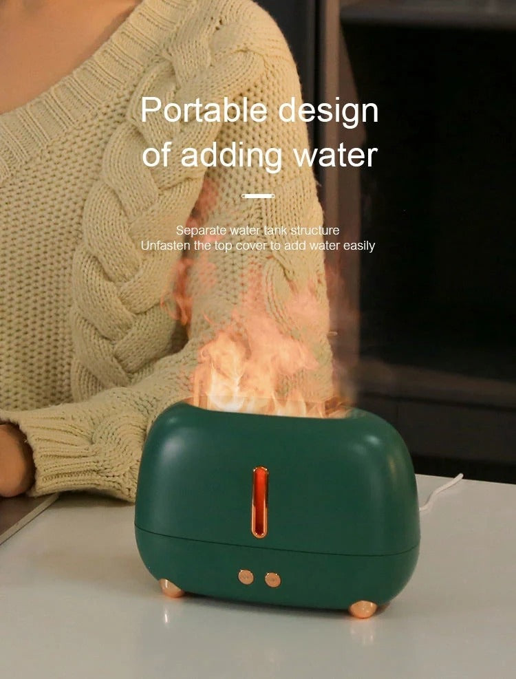 AZTHRONE New Simulation 3D Flame 7 Color Home Ultrasonic Cool Mist Aromatherapy Scent Diffuser Machine Flame Aroma Diffuser Humidifier