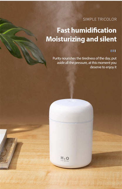 AZTHRONE 300ml Electric Air Humidifier Aroma Oil Diffuser Car Home Air Humidifer USB Cool Mist Sprayer with Colorful Night Light for Home Car