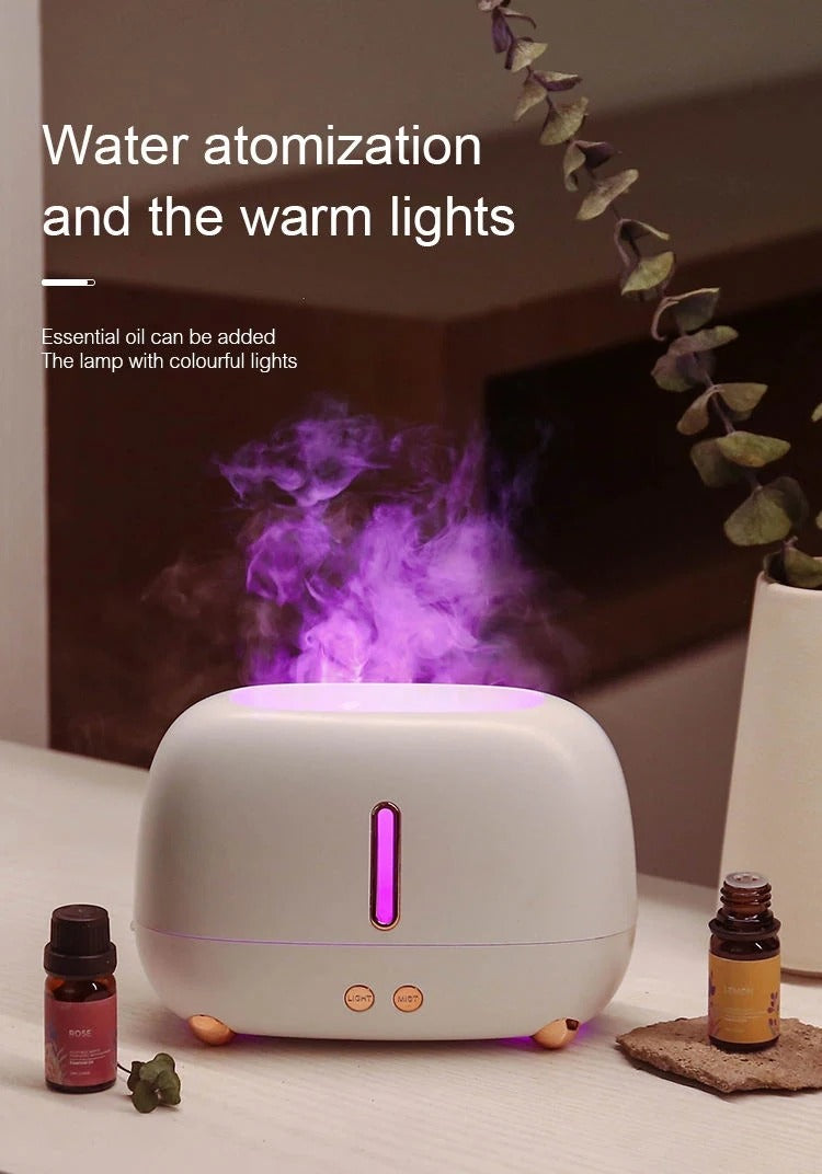 AZTHRONE New Simulation 3D Flame 7 Color Home Ultrasonic Cool Mist Aromatherapy Scent Diffuser Machine Flame Aroma Diffuser Humidifier