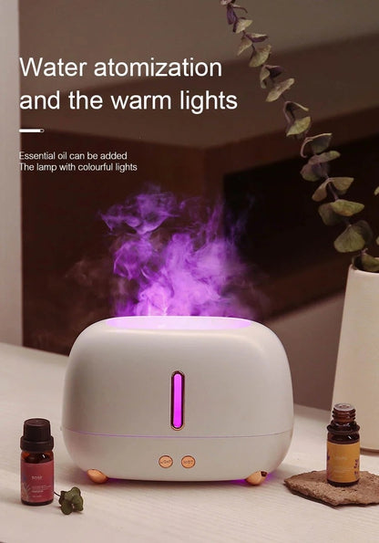 AZTHRONE New Simulation 3D Flame 7 Color Home Ultrasonic Cool Mist Aromatherapy Scent Diffuser Machine Flame Aroma Diffuser Humidifier