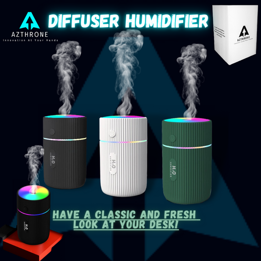 AZTHRONE 220ML Cup Humidifier Mini Portable Car Home Humidifier USB Fine Spray Adjustable Timing Humidifiers Humid Essential Oil Diffuser Aromatherapy Cup Humidifiers With Colorful Atmosphere Lights