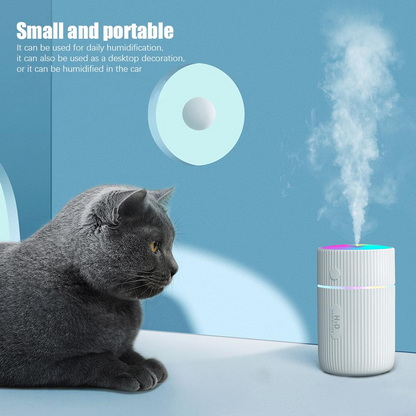 AZTHRONE 220ML Cup Humidifier Mini Portable Car Home Humidifier USB Fine Spray Adjustable Timing Humidifiers Humid Essential Oil Diffuser Aromatherapy Cup Humidifiers With Colorful Atmosphere Lights