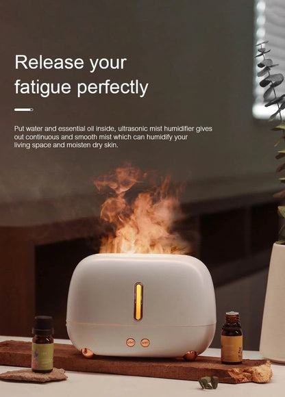 AZTHRONE New Simulation 3D Flame 7 Color Home Ultrasonic Cool Mist Aromatherapy Scent Diffuser Machine Flame Aroma Diffuser Humidifier