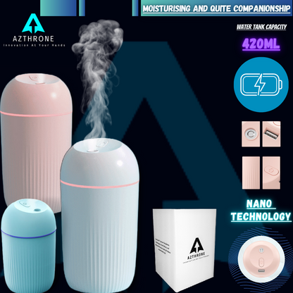 AZTHRONE 420ml Air Aromatherapy Humidifiers Diffusers Essenti Oil Ultrasonic Humificador Mist Maker Home Car Freshener Office Desk Cool Mist Humidifier