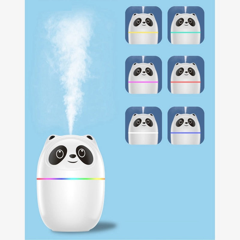 AZTHRONE Pandas Air Humidifier Cute 220Ml Aroma Essential Oil Diffuser USB Fogger Mist Maker With Colorful Night Light