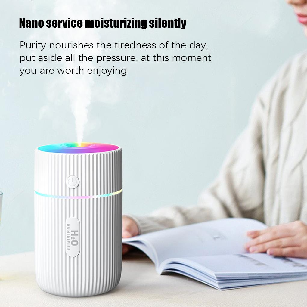 AZTHRONE 220ML Cup Humidifier Mini Portable Car Home Humidifier USB Fine Spray Adjustable Timing Humidifiers Humid Essential Oil Diffuser Aromatherapy Cup Humidifiers With Colorful Atmosphere Lights