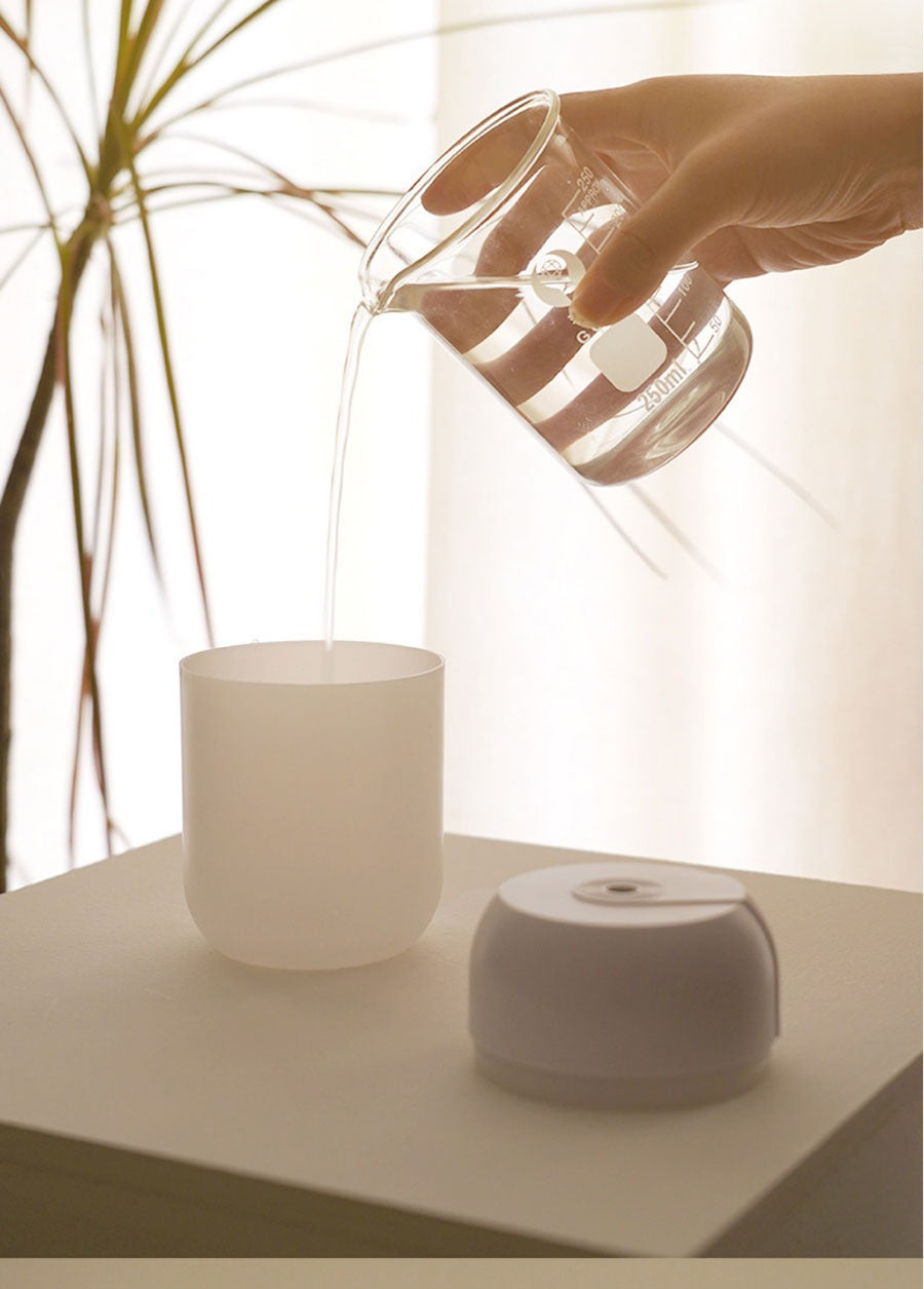AZTHRONE Air Humidifier Mini Night Light Portable Mist Sprayer USB Electric Air Humidifier 300ML Cool Water Mist Maker with Warm Night Light With 2 Working Modes for Home Office Car Home Humidifier