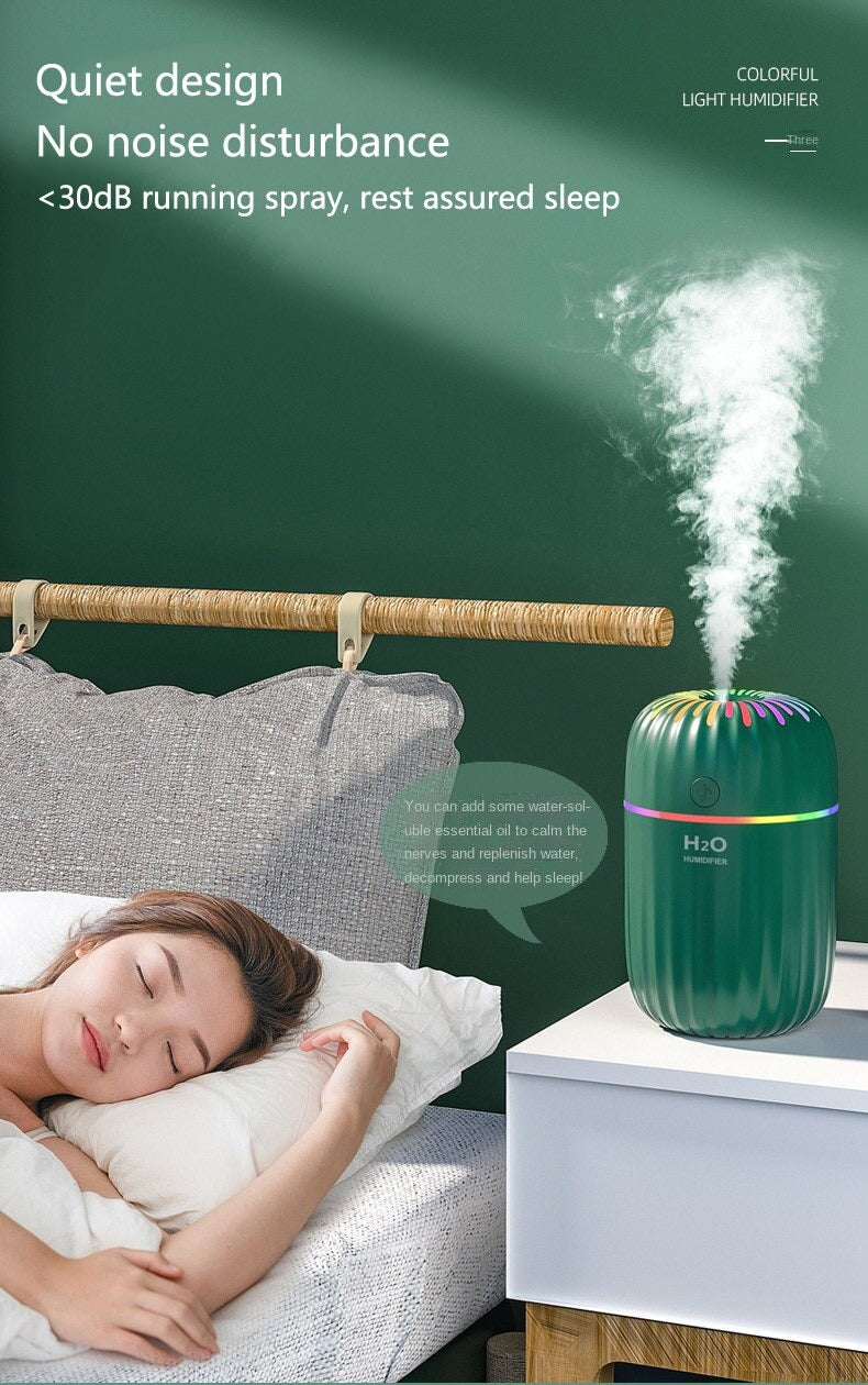 AZTHRONE 300Ml Electric Air Humidifier Aroma Oil Diffuser Purifier Silent Mini USB Car Air Freshener Cool Mist Sprayer Colorful Cup Humidifier USB Household Desktop Colorful Lamp Humidifier Car Home Aromatherapy Humidifier