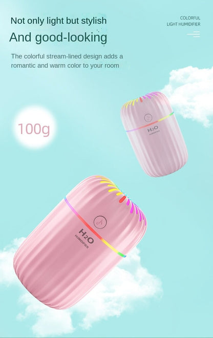 AZTHRONE 300Ml Electric Air Humidifier Aroma Oil Diffuser Purifier Silent Mini USB Car Air Freshener Cool Mist Sprayer Colorful Cup Humidifier USB Household Desktop Colorful Lamp Humidifier Car Home Aromatherapy Humidifier