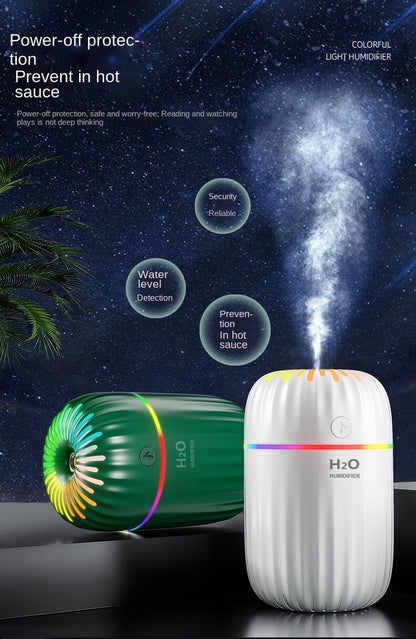 AZTHRONE 300Ml Electric Air Humidifier Aroma Oil Diffuser Purifier Silent Mini USB Car Air Freshener Cool Mist Sprayer Colorful Cup Humidifier USB Household Desktop Colorful Lamp Humidifier Car Home Aromatherapy Humidifier