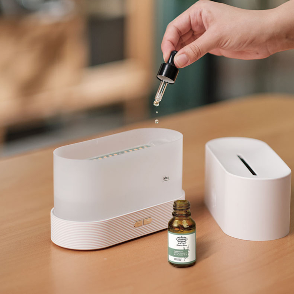 AZTHRONE New Simulation 3D Flame 7 Color Home Ultrasonic Cool Mist Aromatherapy Scent Diffuser Machine Flame Aroma Diffuser Humidifier