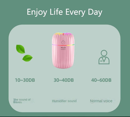AZTHRONE 300Ml Electric Air Humidifier Aroma Oil Diffuser Purifier Silent Mini USB Car Air Freshener Cool Mist Sprayer Colorful Cup Humidifier USB Household Desktop Colorful Lamp Humidifier Car Home Aromatherapy Humidifier