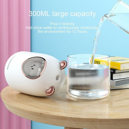 AZTHRONE Car Air Humidifier Cute Bear USB Air Purifier Essential Oil Aromatherapy Diffuser with Atmosphere LED Light for Car Home Humidifier