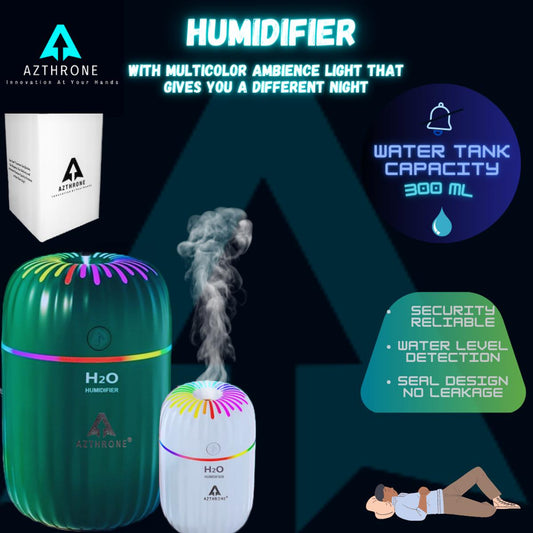 AZTHRONE 300Ml Electric Air Humidifier Aroma Oil Diffuser Purifier Silent Mini USB Car Air Freshener Cool Mist Sprayer Colorful Cup Humidifier USB Household Desktop Colorful Lamp Humidifier Car Home Aromatherapy Humidifier