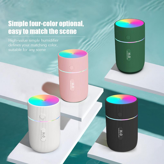AZTHRONE 220ML Cup Humidifier Mini Portable Car Home Humidifier USB Fine Spray Adjustable Timing Humidifiers Humid Essential Oil Diffuser Aromatherapy Cup Humidifiers With Colorful Atmosphere Lights
