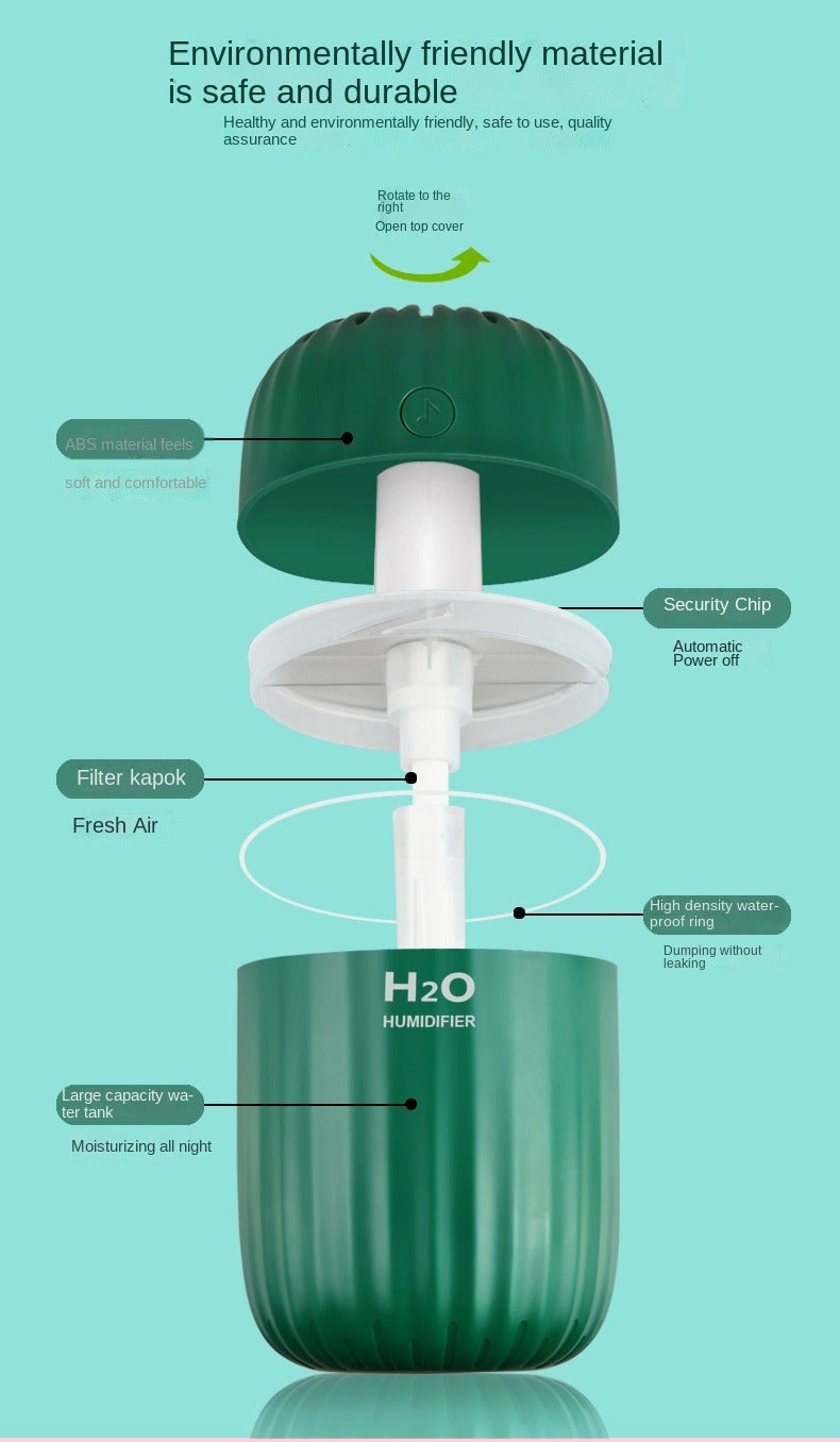 AZTHRONE 300Ml Electric Air Humidifier Aroma Oil Diffuser Purifier Silent Mini USB Car Air Freshener Cool Mist Sprayer Colorful Cup Humidifier USB Household Desktop Colorful Lamp Humidifier Car Home Aromatherapy Humidifier