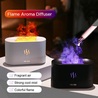 AZTHRONE New Simulation 3D Flame 7 Color Home Ultrasonic Cool Mist Aromatherapy Scent Diffuser Machine Flame Aroma Diffuser Humidifier
