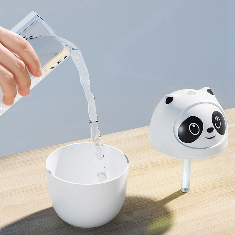 AZTHRONE Pandas Air Humidifier Cute 220Ml Aroma Essential Oil Diffuser USB Fogger Mist Maker With Colorful Night Light