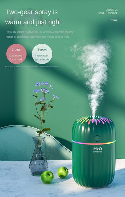 AZTHRONE 300Ml Electric Air Humidifier Aroma Oil Diffuser Purifier Silent Mini USB Car Air Freshener Cool Mist Sprayer Colorful Cup Humidifier USB Household Desktop Colorful Lamp Humidifier Car Home Aromatherapy Humidifier